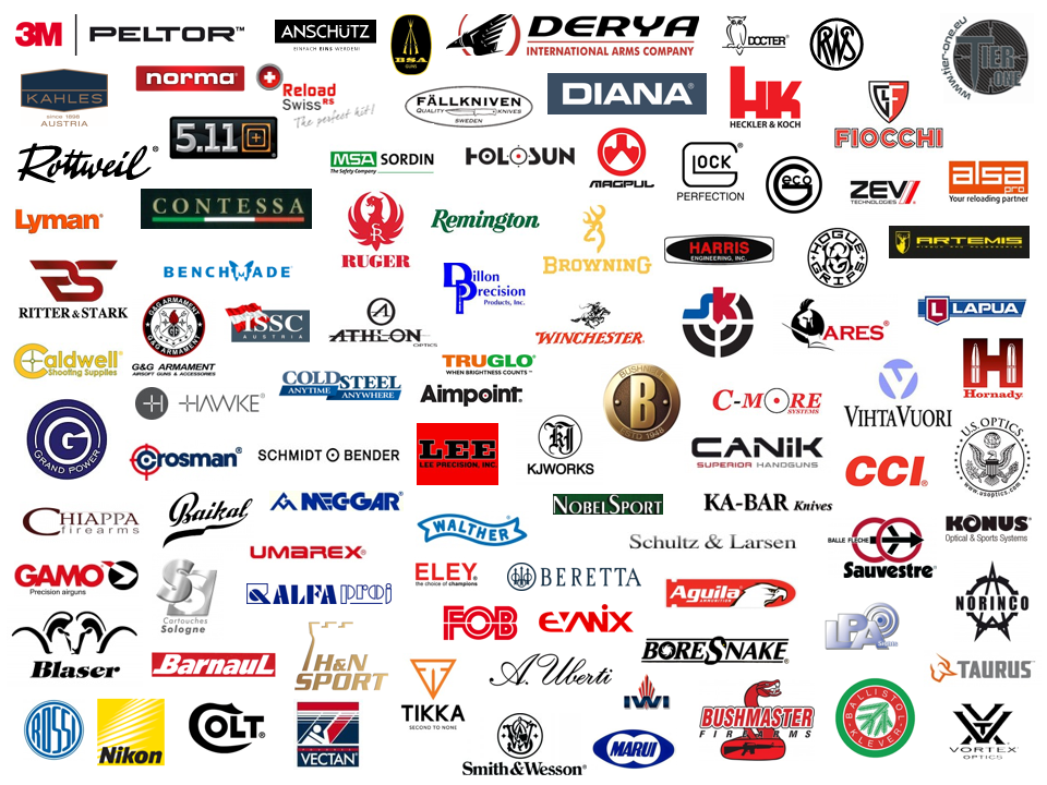 Logo marques & fabricant d'armes partenaires